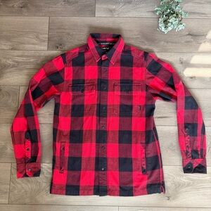 Kavu Men's Red and Black Plaid Flannel Shirt Size Medium